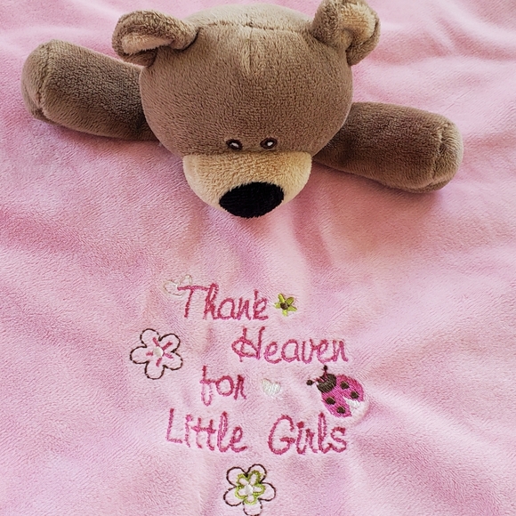 Baby Starters Thank Heaven For Little Girls Teddy Bear Lovey Security Blanket - Picture 2 of 6